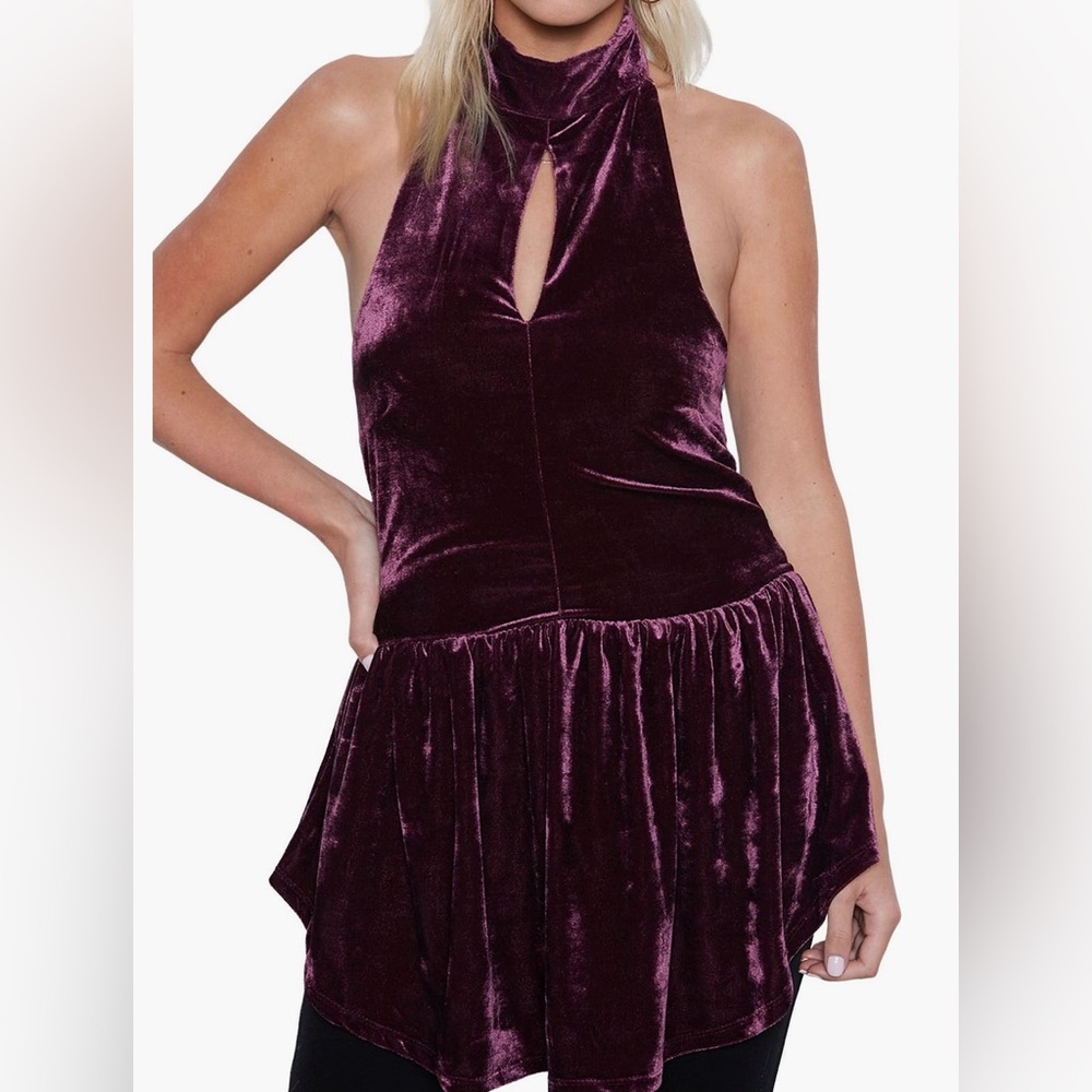 Tart Velvet Mock Neck Halter